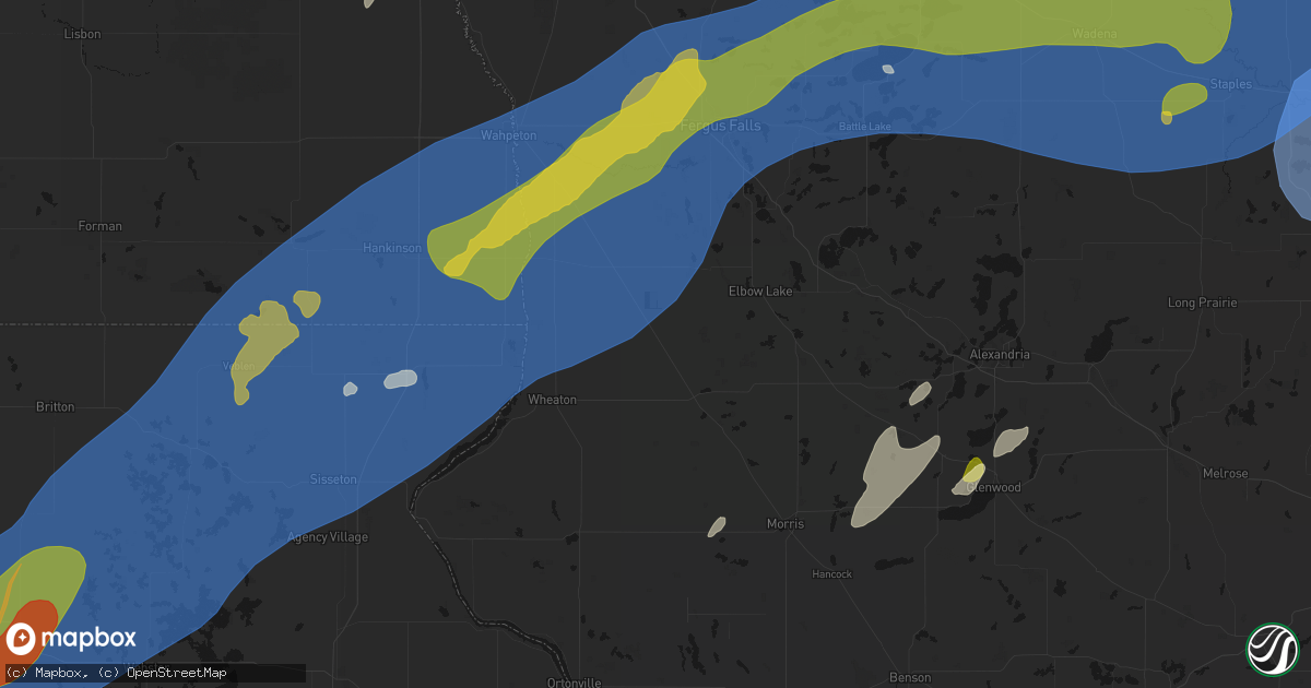 Hail map in Norcross, MN on June 29, 2026