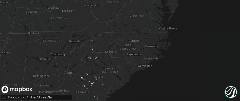 Hail map in North Carolina on June 29, 2026
