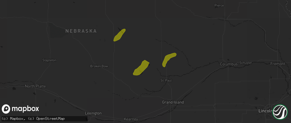 Hail map in North Loup, NE on June 29, 2026