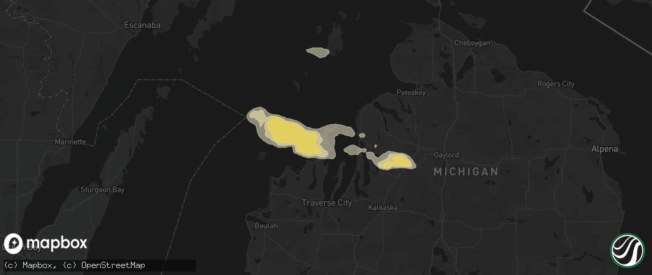 Hail map in Northport, MI on June 29, 2026