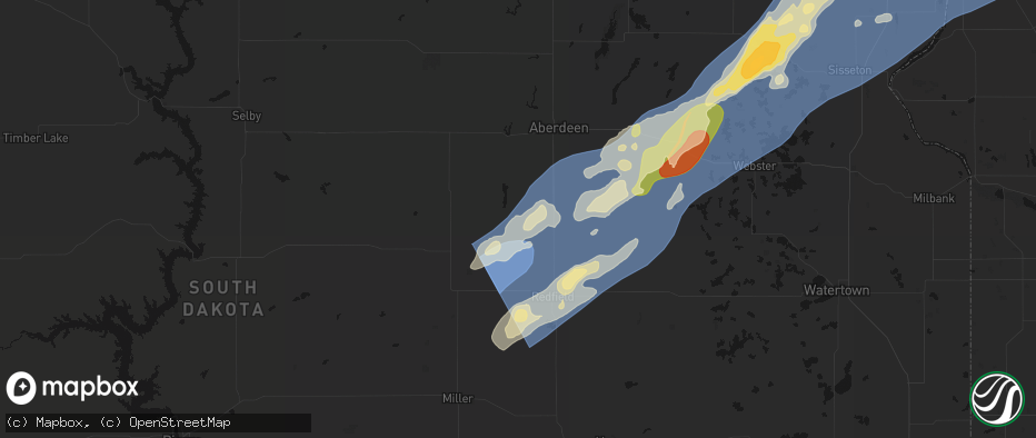 Hail map in Northville, SD on June 29, 2026