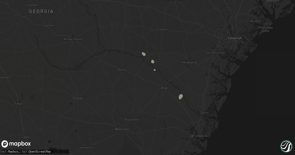 Hail map in Odum, GA on June 29, 2026