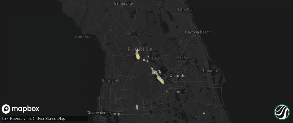 Hail map in Okahumpka, FL on June 29, 2026