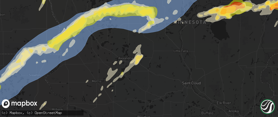 Hail map in Osakis, MN on June 29, 2026