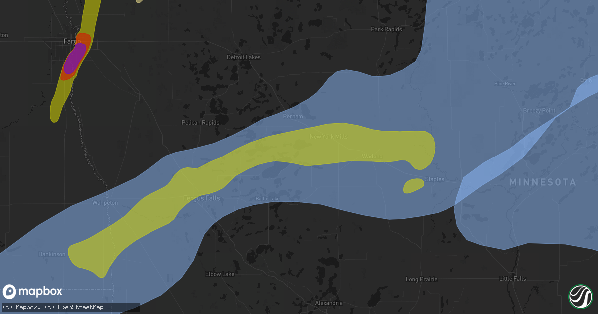 Hail map in Ottertail, MN on June 29, 2026