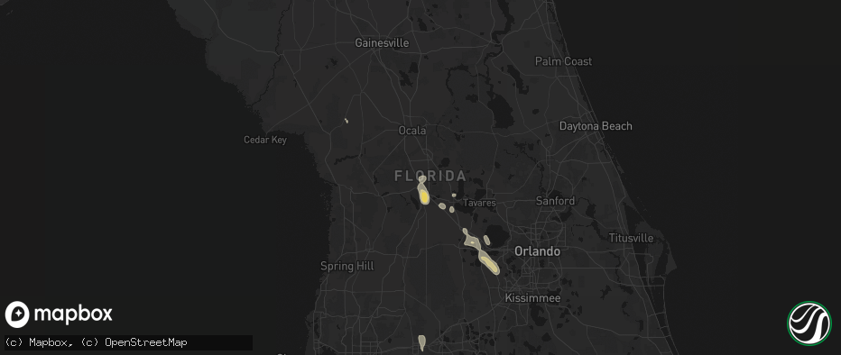 Hail map in Oxford, FL on June 29, 2026
