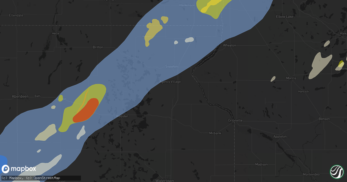 Hail map in Peever, SD on June 29, 2026