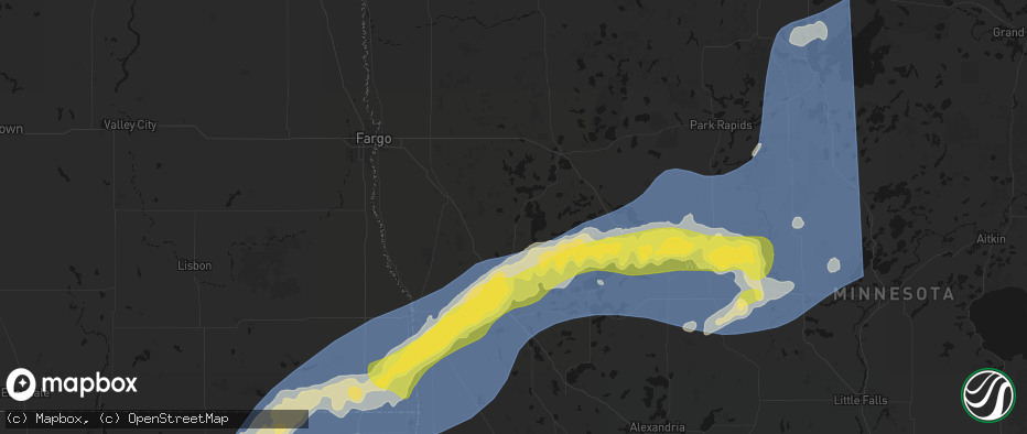 Hail map in Pelican Rapids, MN on June 29, 2026