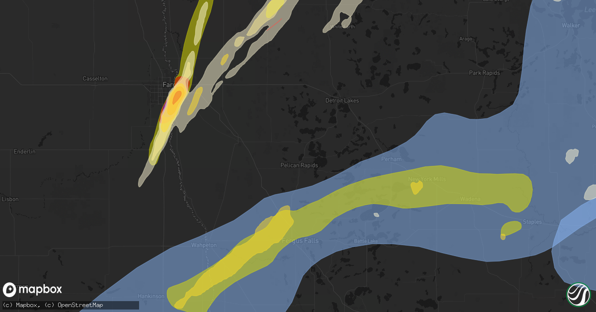 Hail map in Pelican Rapids, MN on June 29, 2026