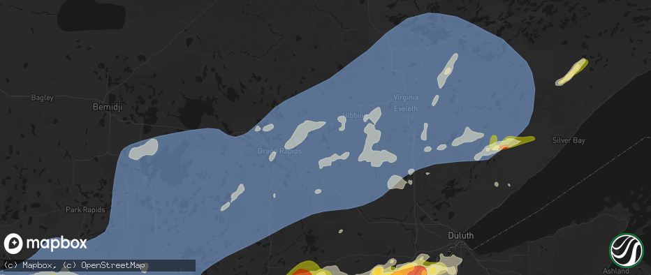 Hail map in Pengilly, MN on June 29, 2026