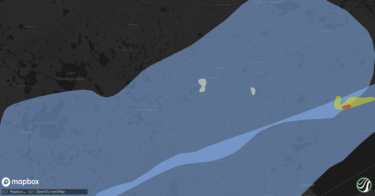 Hail map in Pengilly, MN on June 29, 2026