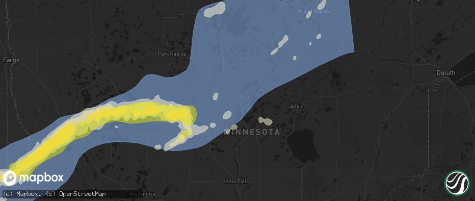 Hail map in Pequot Lakes, MN on June 29, 2026