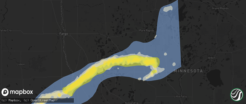 Hail map in Perham, MN on June 29, 2026