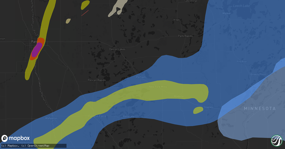 Hail map in Perham, MN on June 29, 2026