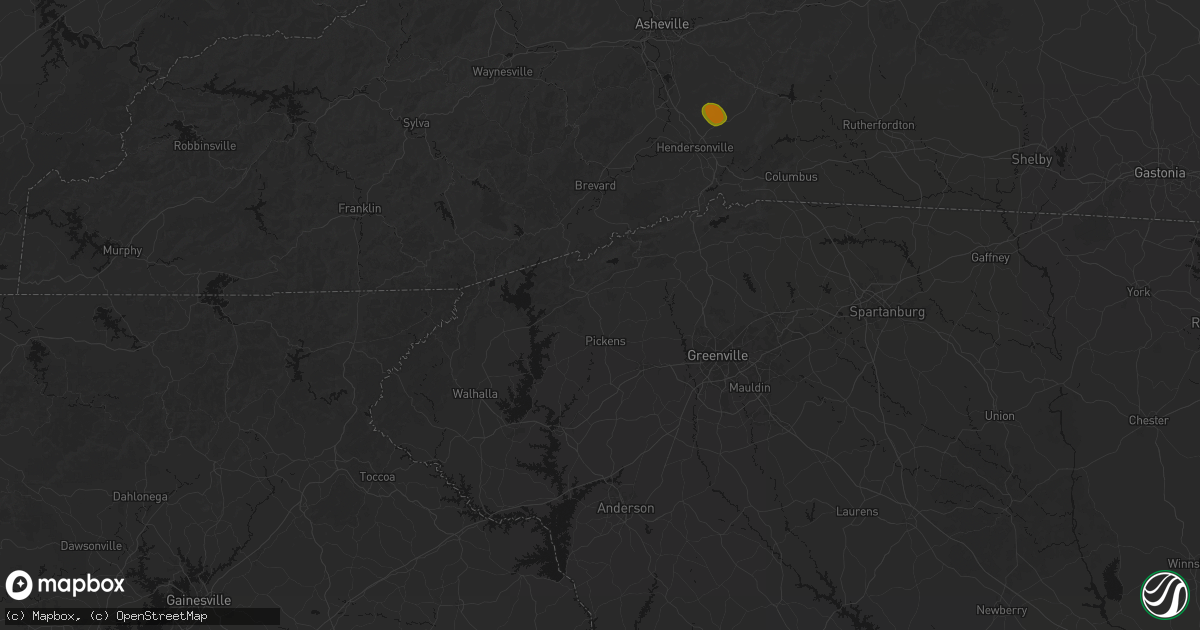 Hail map in Pickens, SC on June 29, 2026
