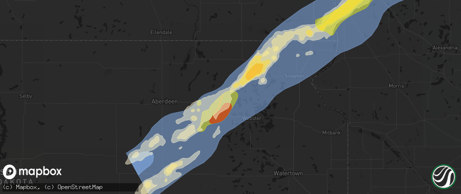 Hail map in Pierpont, SD on June 29, 2026