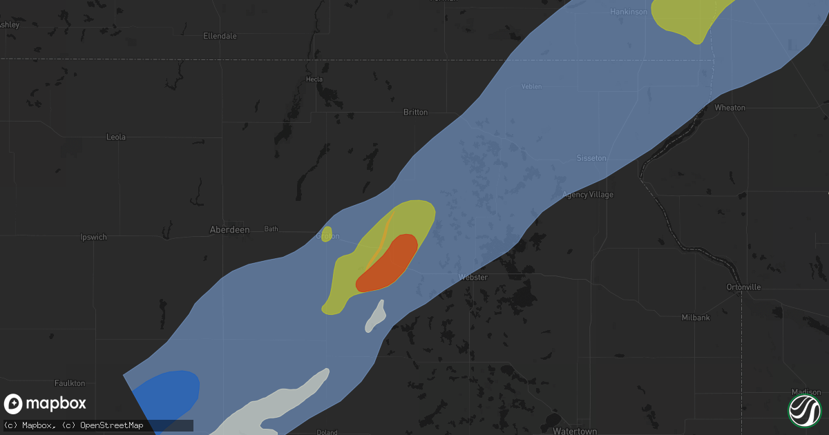 Hail map in Pierpont, SD on June 29, 2026