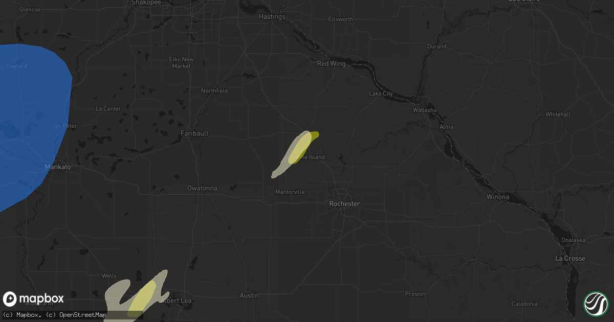 Hail map in Pine Island, MN on June 29, 2026