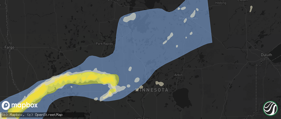 Hail map in Pine River, MN on June 29, 2026