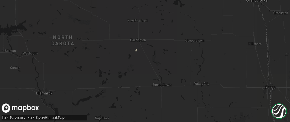 Hail map in Pingree, ND on June 29, 2026