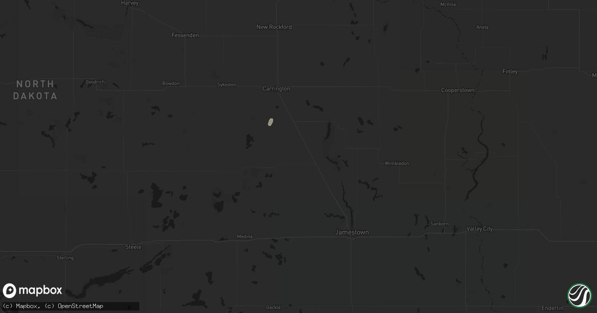 Hail map in Pingree, ND on June 29, 2026