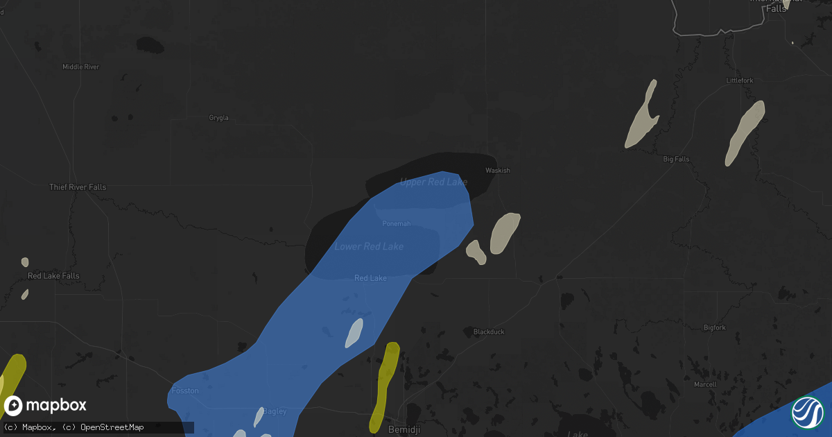Hail map in Ponemah, MN on June 29, 2026