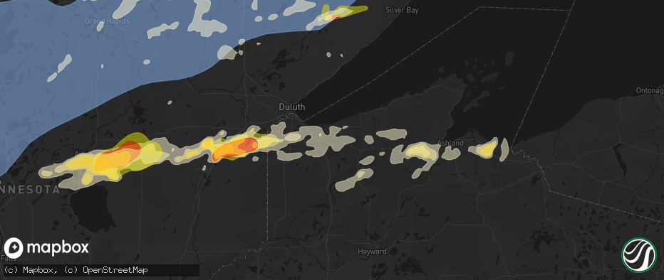 Hail map in Poplar, WI on June 29, 2026
