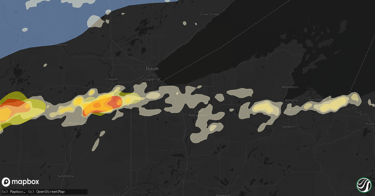 Hail map in Poplar, WI on June 29, 2026