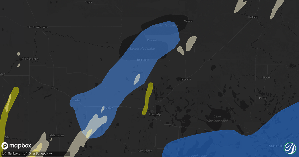 Hail map in Puposky, MN on June 29, 2026
