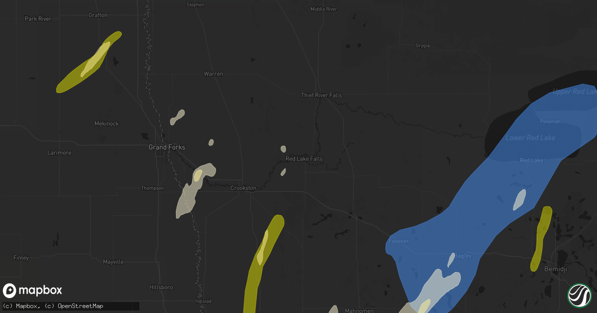 Hail map in Red Lake Falls, MN on June 29, 2026