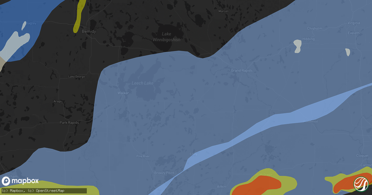 Hail map in Remer, MN on June 29, 2026