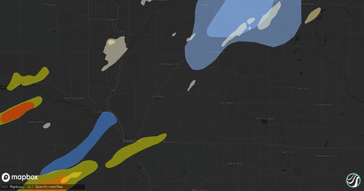 Hail map in Remsen, IA on June 29, 2026
