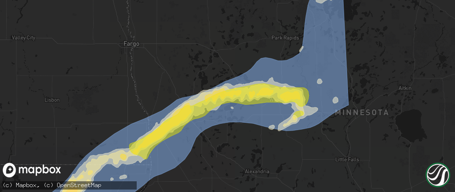 Hail map in Richville, MN on June 29, 2026