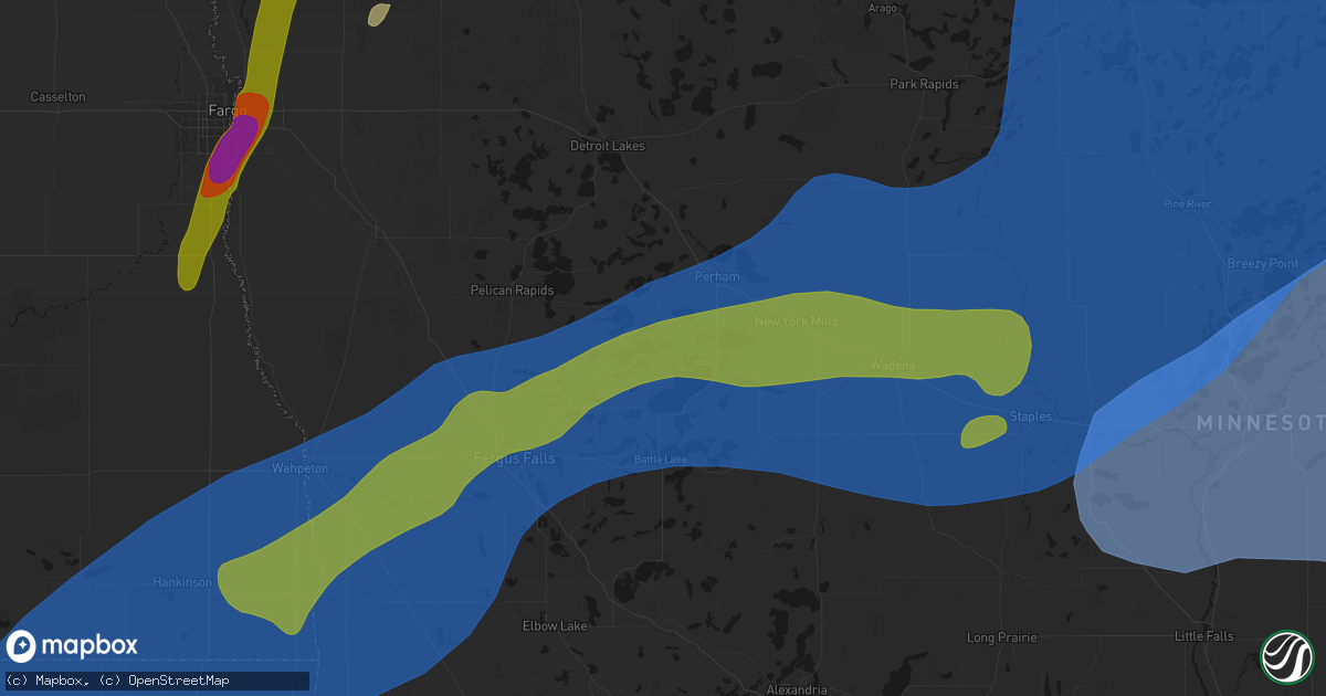 Hail map in Richville, MN on June 29, 2026