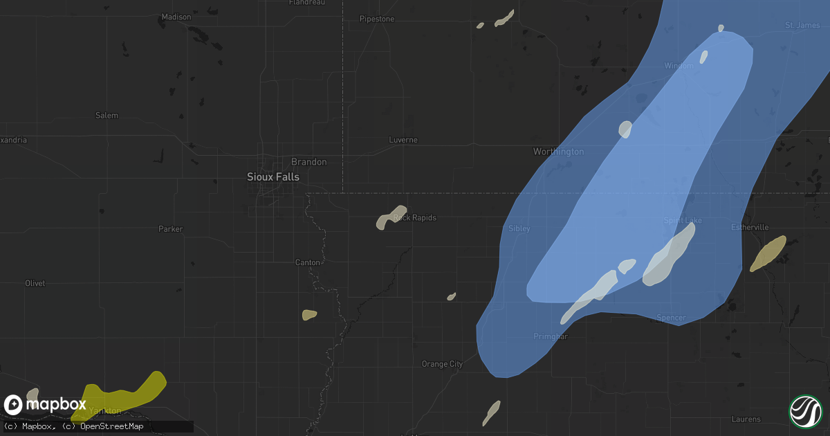 Hail map in Rock Rapids, IA on June 29, 2026