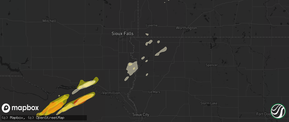 Hail map in Rock Valley, IA on June 29, 2026