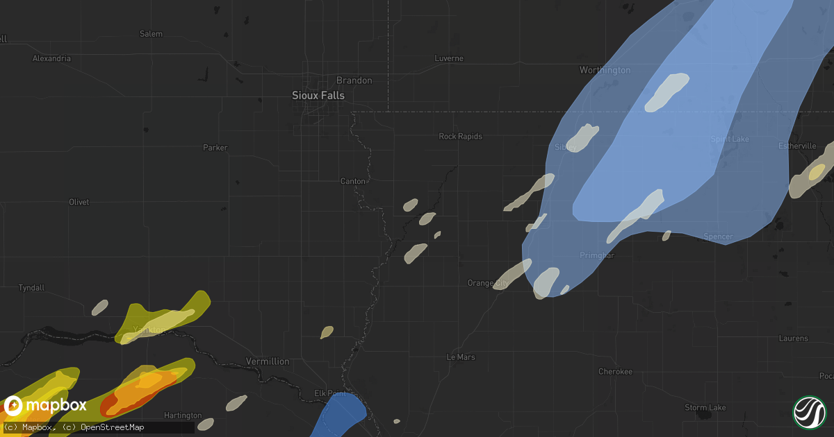 Hail map in Rock Valley, IA on June 29, 2026