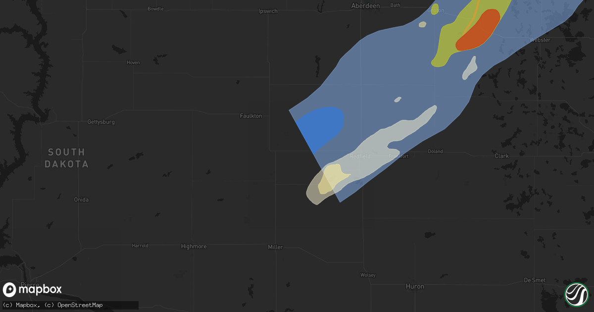 Hail map in Rockham, SD on June 29, 2026