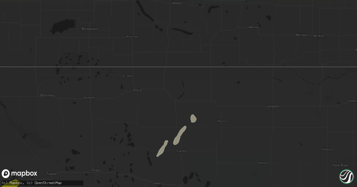 Hail map in Rocklake, ND on June 29, 2026