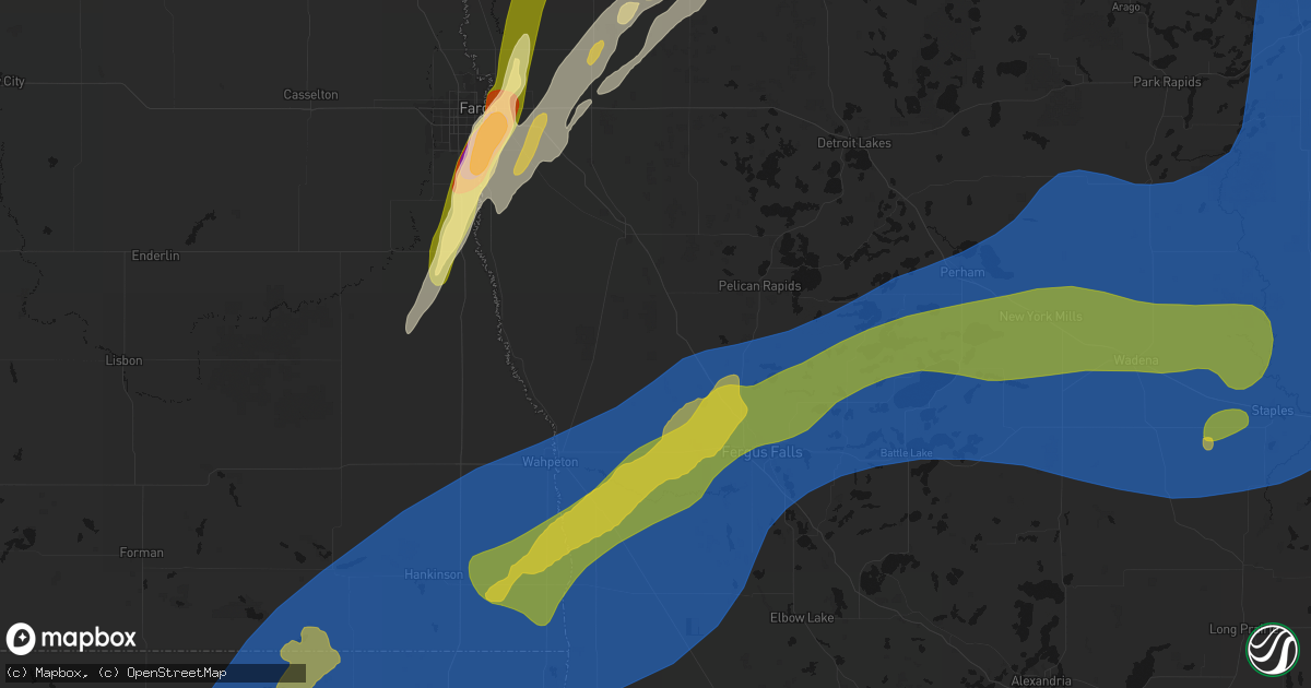 Hail map in Rothsay, MN on June 29, 2026