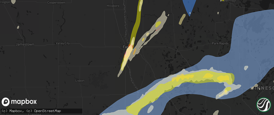 Hail map in Sabin, MN on June 29, 2026