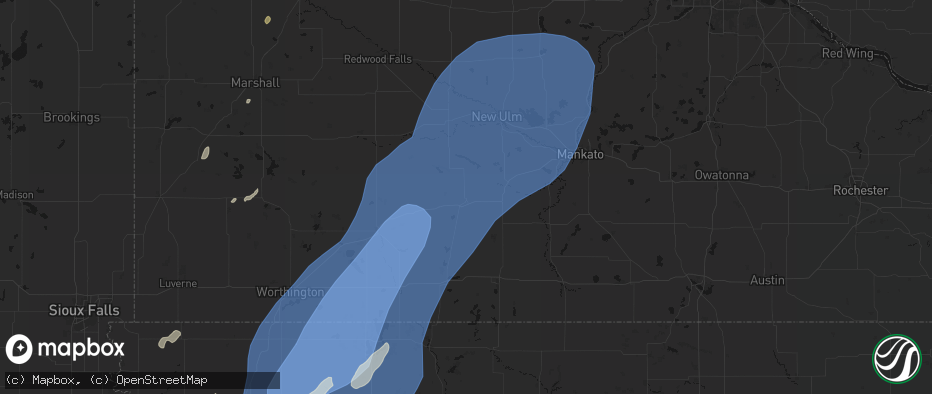 Hail map in Saint James, MN on June 29, 2026