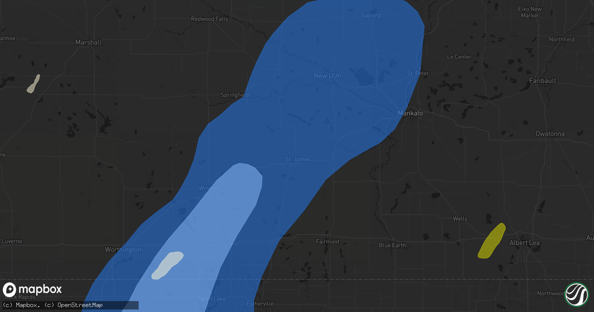 Hail map in Saint James, MN on June 29, 2026