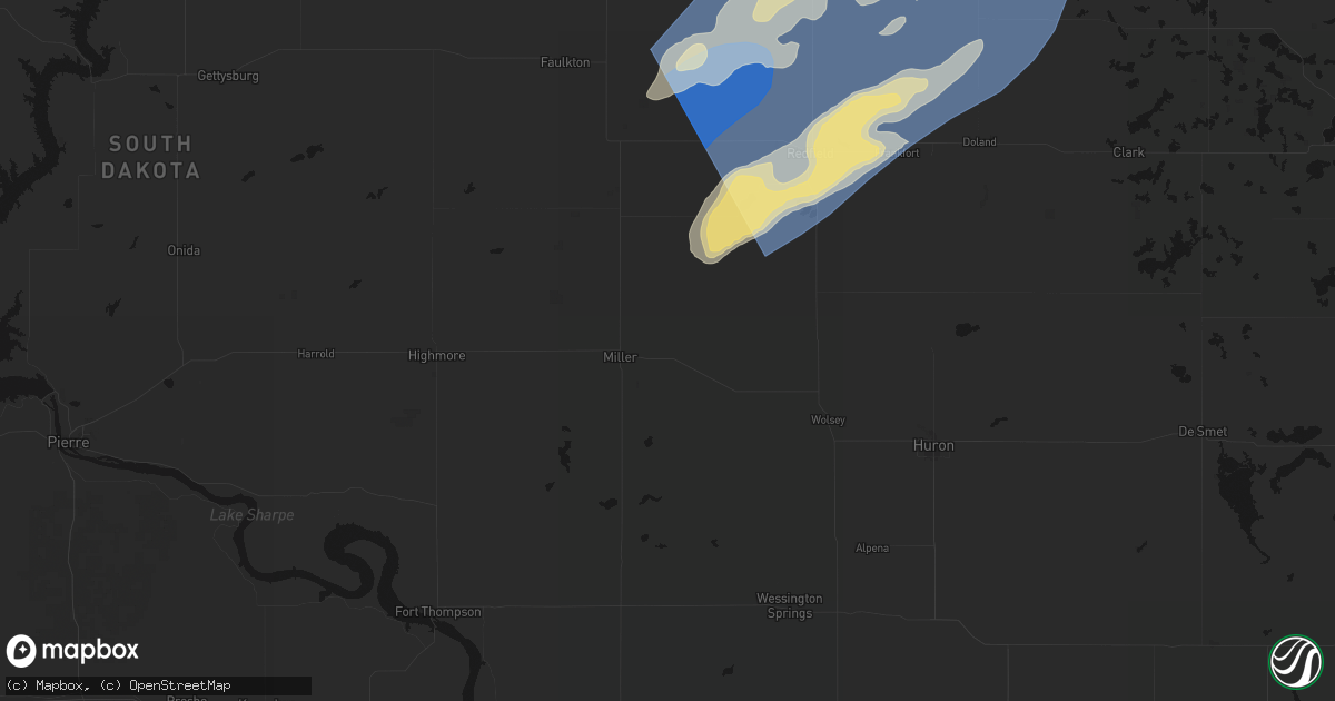 Hail map in Saint Lawrence, SD on June 29, 2026