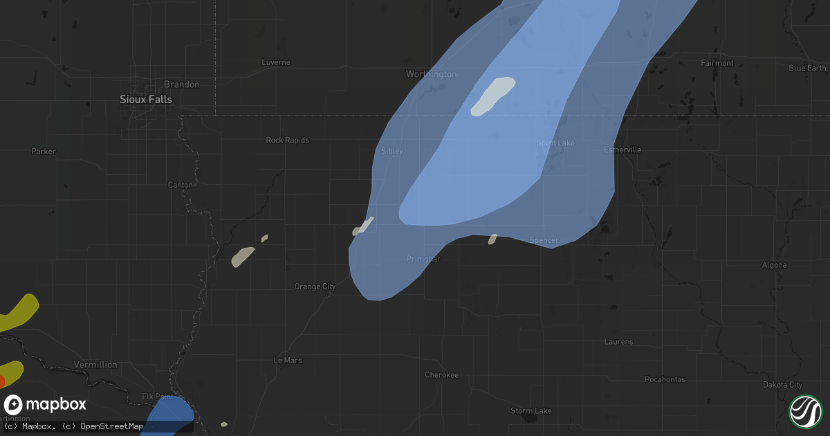 Hail map in Sanborn, IA on June 29, 2026