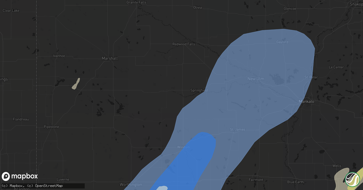 Hail map in Sanborn, MN on June 29, 2026