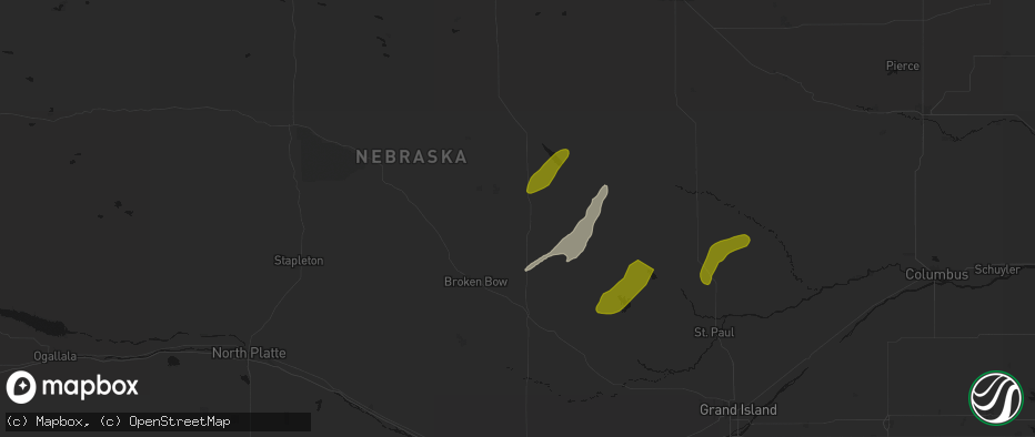 Hail map in Sargent, NE on June 29, 2026