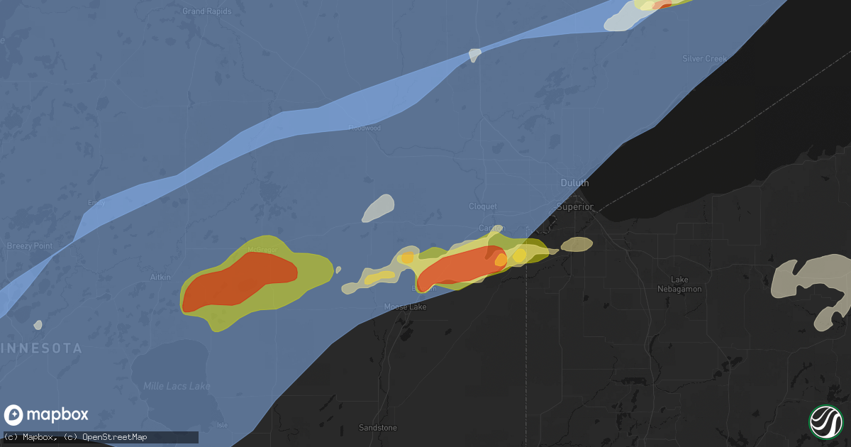 Hail map in Sawyer, MN on June 29, 2026