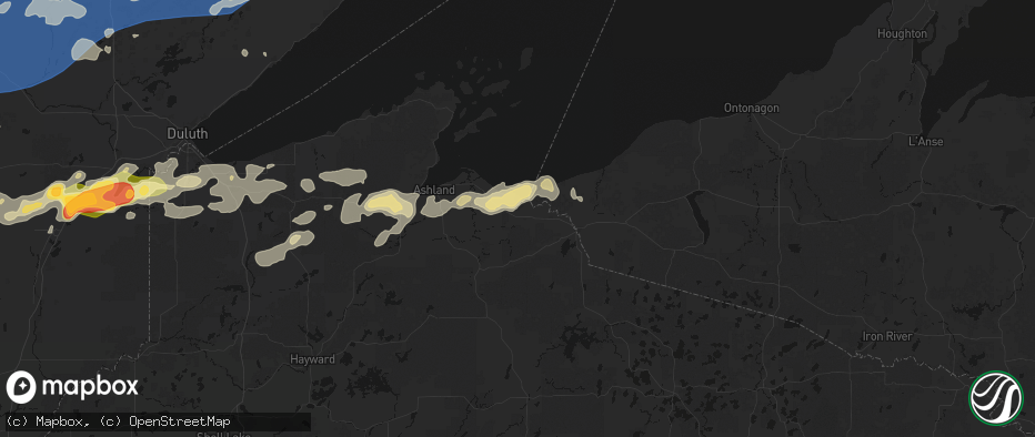 Hail map in Saxon, WI on June 29, 2026