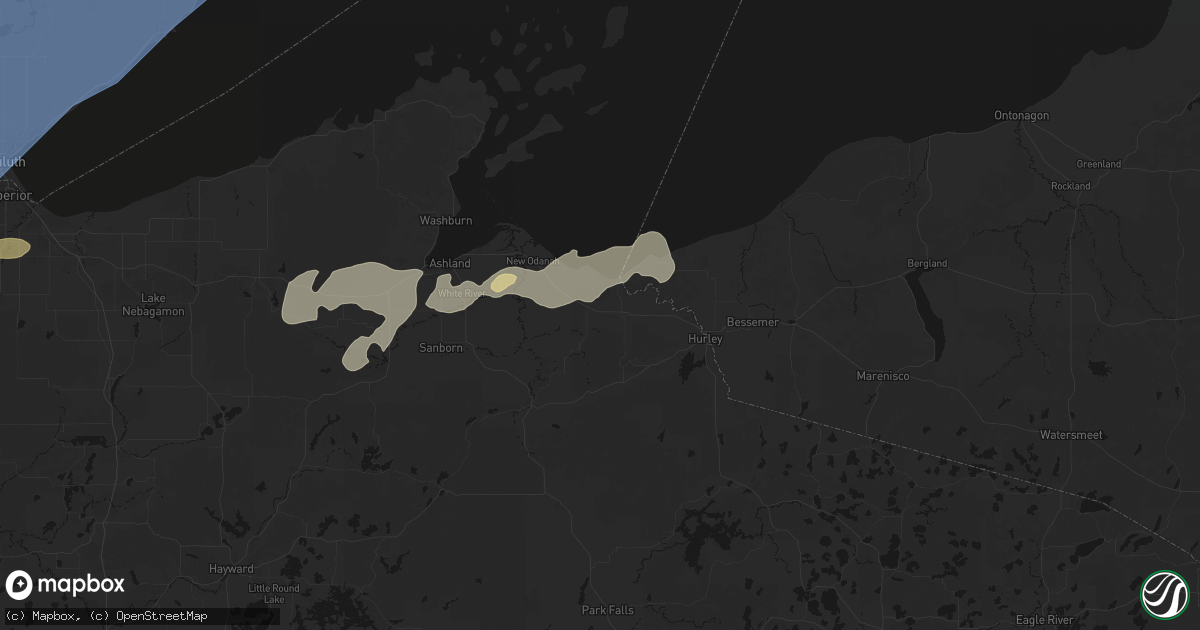 Hail map in Saxon, WI on June 29, 2026